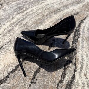 Black Patent Leather Stiletto Heels